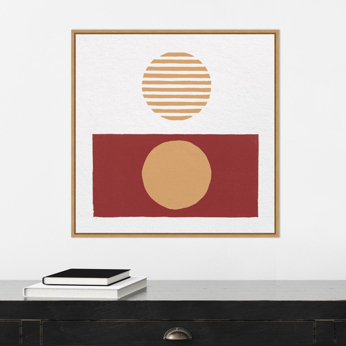Reflection II Red Yellow by Moira Hershey Framed Canvas Wall Art Print