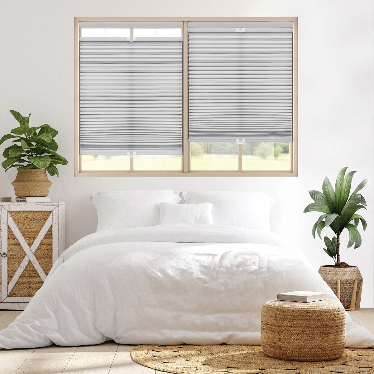 Regal Estate 64-inch Grey Cloud Light-filtering Top Down/Bottom Up Shade