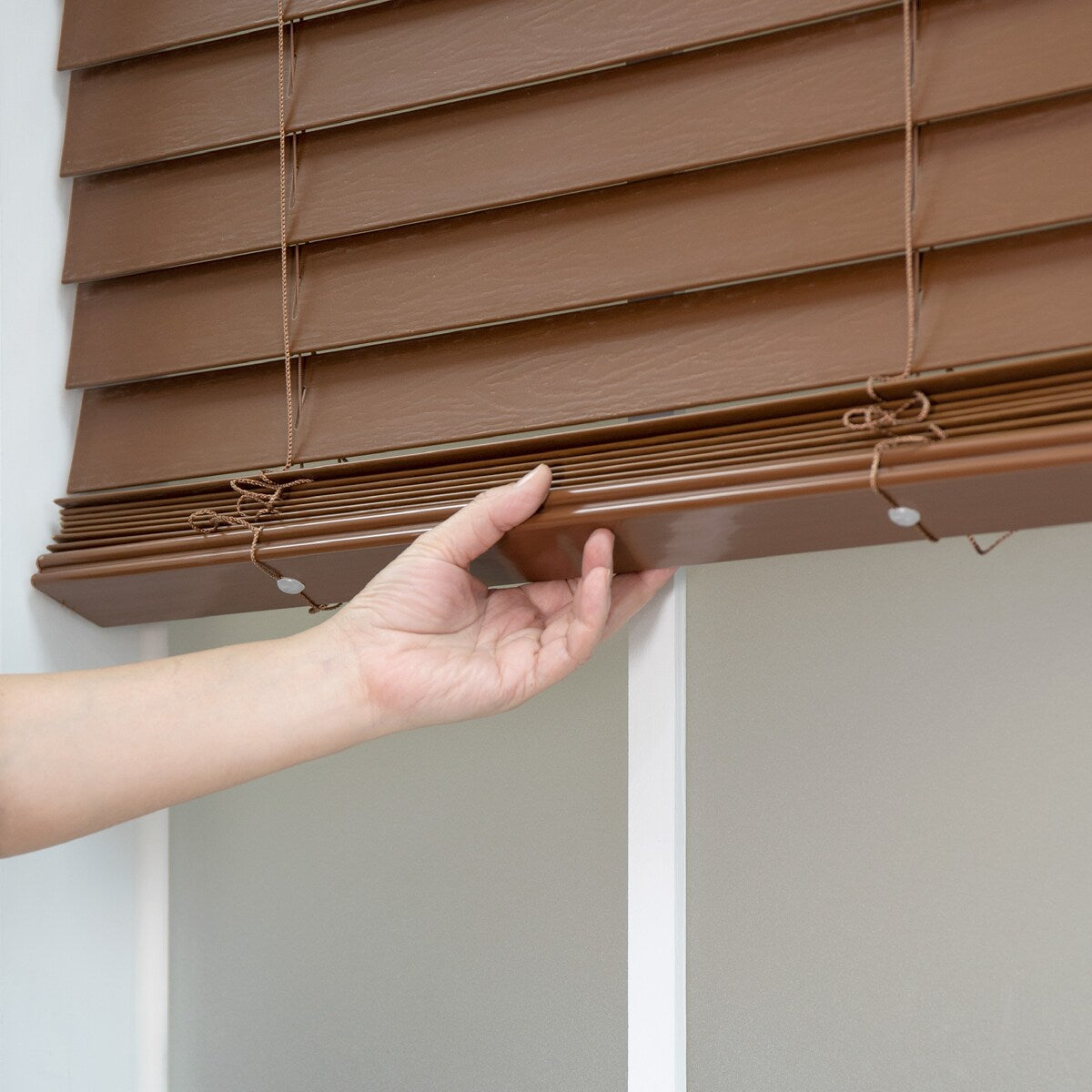 Regal Estate 72-inch Dark Oak Cordless Faux Wood Blind