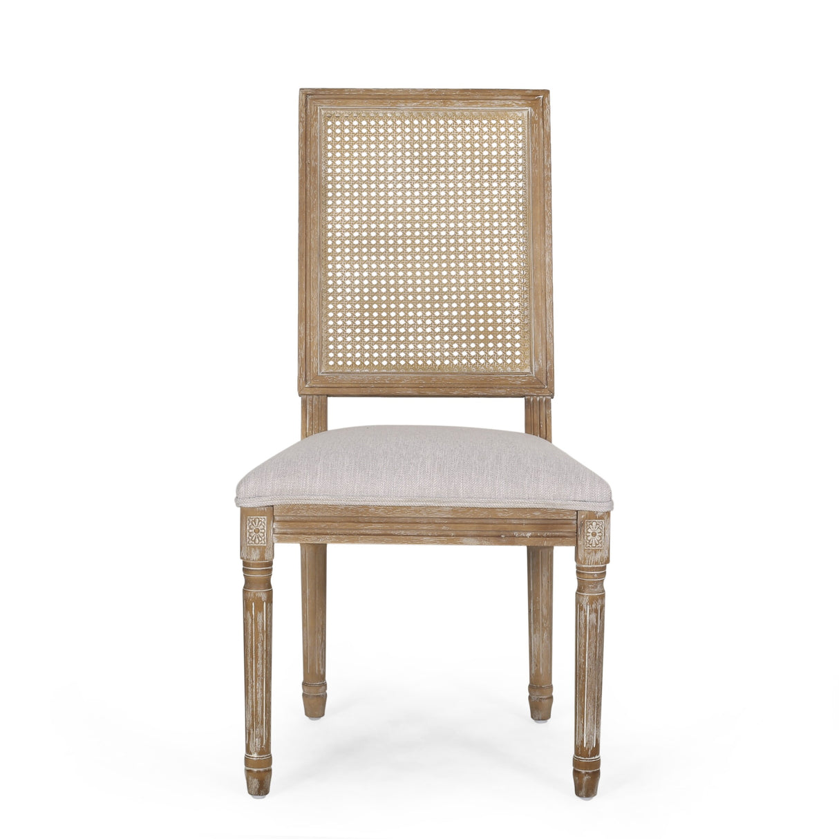 Regan Wood and Cane Upholstered Expandable 7 Piece Dining Set by Christopher Knight Home