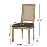 Regan Wood and Cane Upholstered Expandable 7 Piece Dining Set by Christopher Knight Home