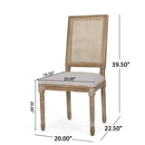 Regan Wood and Cane Upholstered Expandable 7 Piece Dining Set by Christopher Knight Home