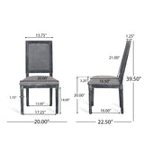 Regan Wood and Cane Upholstered Expandable 7 Piece Dining Set by Christopher Knight Home