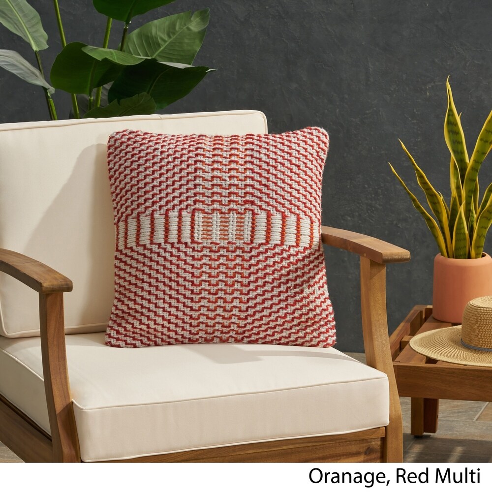 Regatta Bay Outdoor Boho Handcrafted Yarn Throw Pillow by Christopher Knight Home