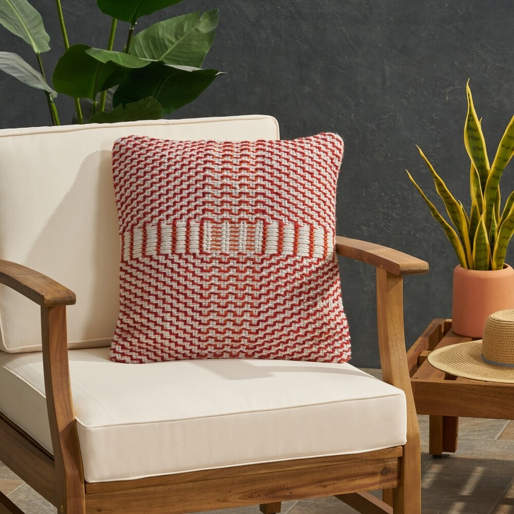 Regatta Bay Outdoor Boho Handcrafted Yarn Throw Pillow by Christopher Knight Home
