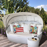 Regetta Days Indoor/Outdoor, Zippered Pillow Cover, Set of 2 Large & 1 Lumbar, Orange, Kiwi, Lime