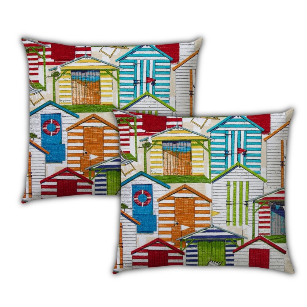 Regetta Days Indoor/Outdoor, Zippered Pillow Cover, Set of 2 Large & 1 Lumbar, Orange, Kiwi, Lime