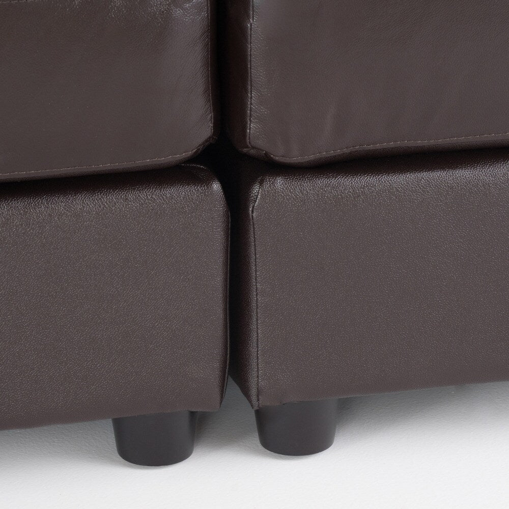 Regen 6-piece Tufted Leather Sectional Sofa Set by Christopher Knight Home