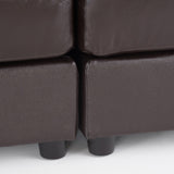 Regen 6-piece Tufted Leather Sectional Sofa Set by Christopher Knight Home