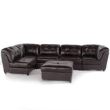 Regen 6-piece Tufted Leather Sectional Sofa Set by Christopher Knight Home