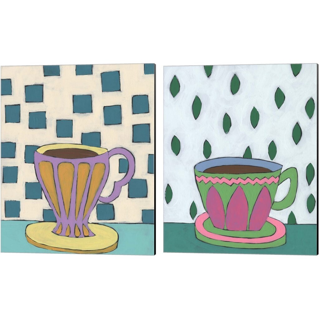 Regina Moore 'Mid Morning Coffee A' Canvas Art, Set of 2
