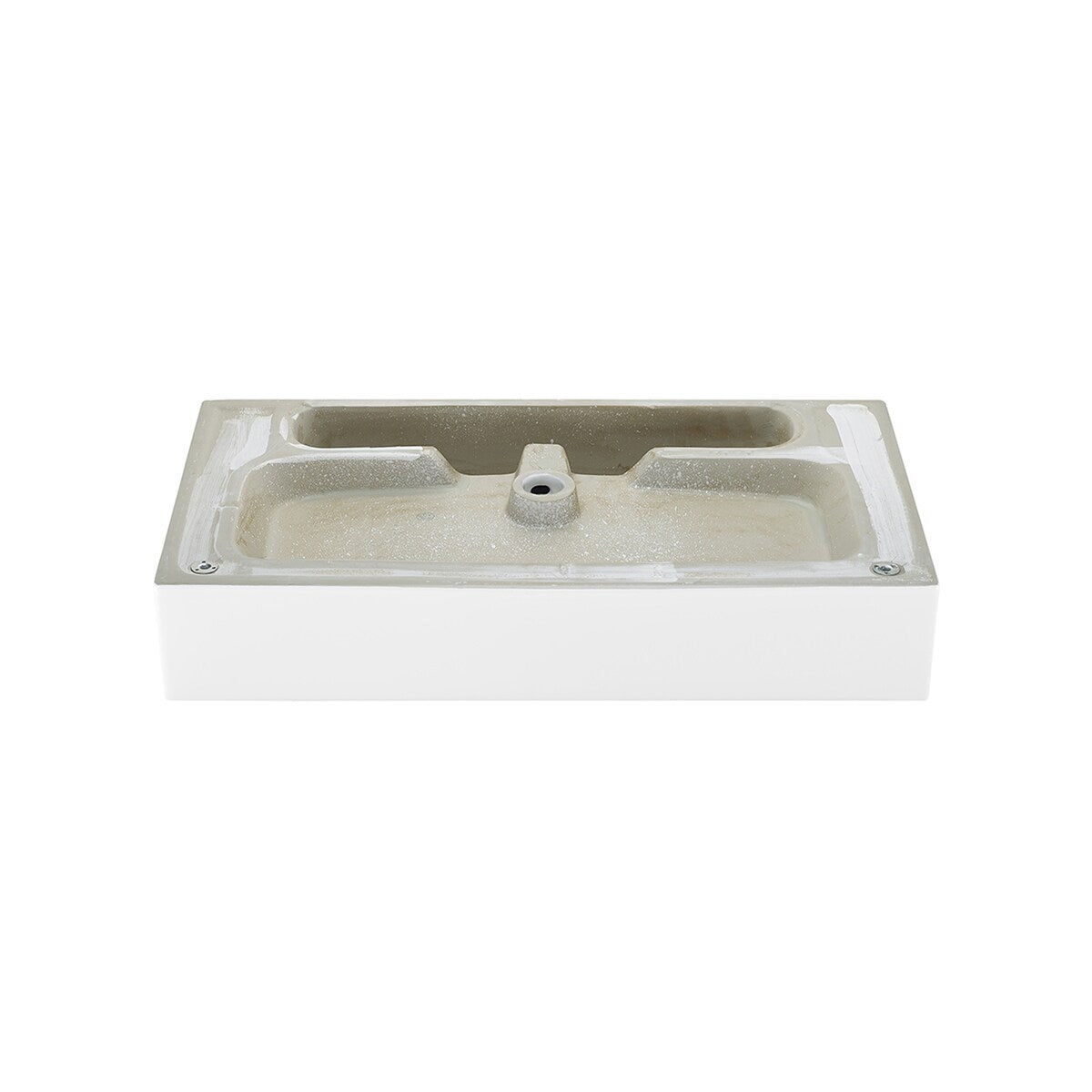 Reims 30 Ceramic Console Sink White Basin Brushed Gold Legs - 29.5" x 16.55" 35.45"