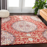 Reina Red Large Medallion Area Rug (6'7" x 9'6") - 6'7" x 9'6" - 6'7" x 9'6"