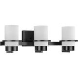 Reiss Collection Three-Light Modern Farmhouse Matte Black Vanity Light - 22.75 in x 5.75 in x 7 in