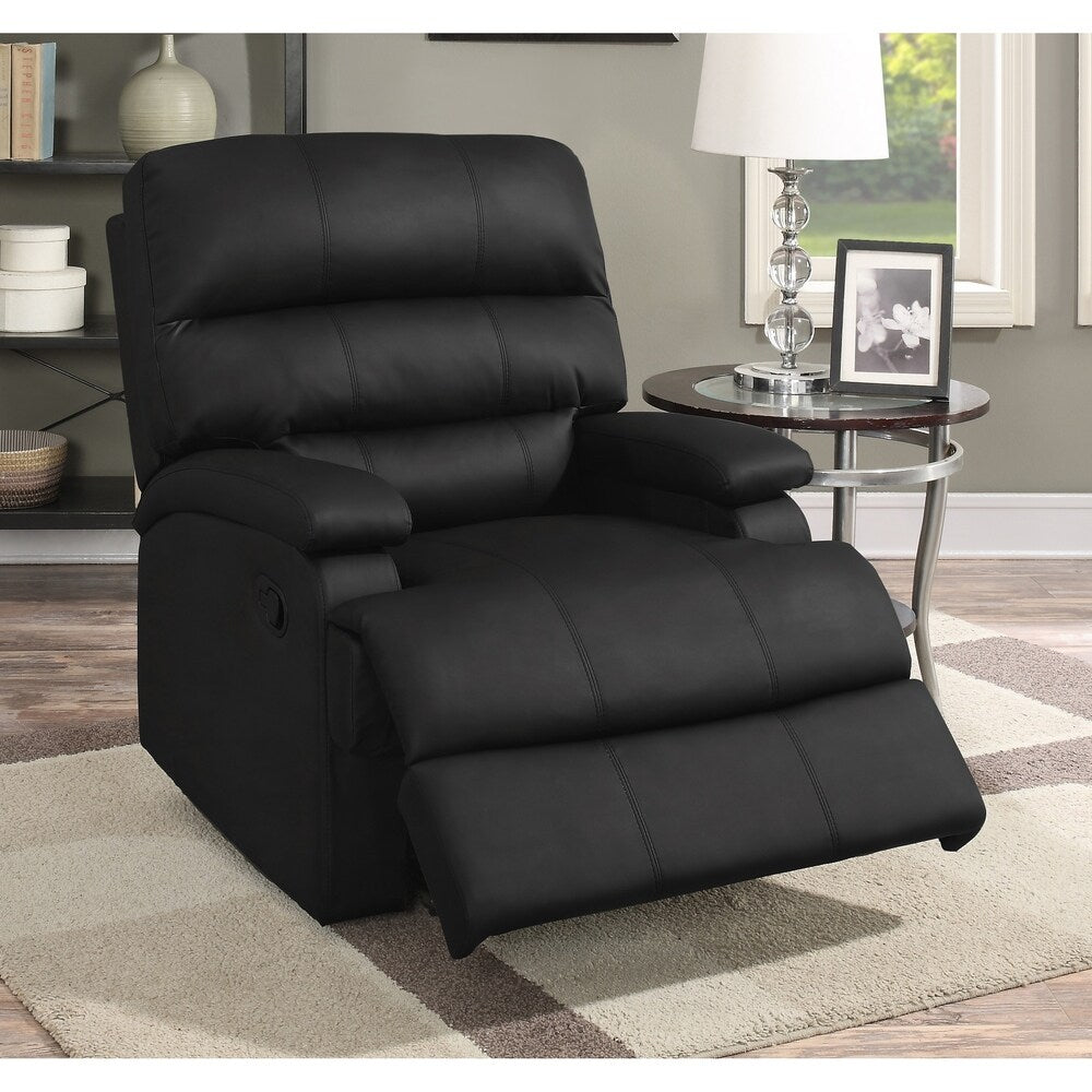 Relax A Lounger Ranier Black Faux Leather Recliner