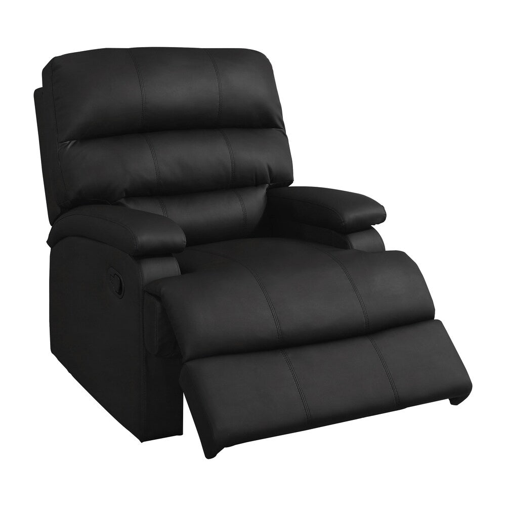 Relax A Lounger Ranier Black Faux Leather Recliner