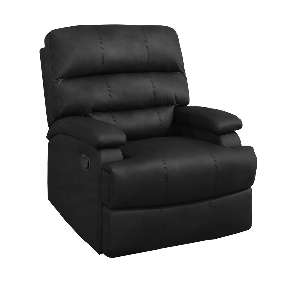 Relax A Lounger Ranier Black Faux Leather Recliner