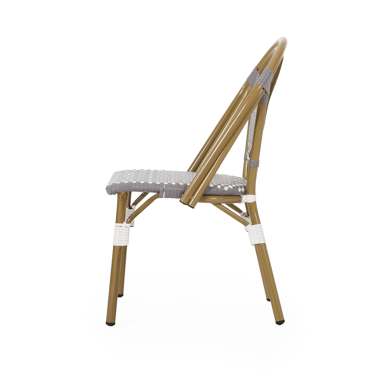 Remi Faux Bamboo/ Faux Rattan Outdoor French Bistro Chairs (Set of 4) by Christopher Knight Home