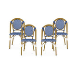 Remi Faux Bamboo/ Faux Rattan Outdoor French Bistro Chairs (Set of 4) by Christopher Knight Home