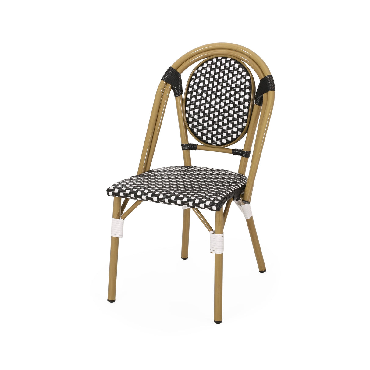 Remi Faux Bamboo/ Faux Rattan Outdoor French Bistro Chairs (Set of 4) by Christopher Knight Home