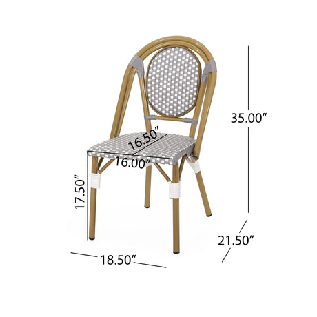 Remi Faux Bamboo/ Faux Rattan Outdoor French Bistro Chairs (Set of 4) by Christopher Knight Home