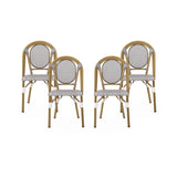 Remi Faux Bamboo/ Faux Rattan Outdoor French Bistro Chairs (Set of 4) by Christopher Knight Home