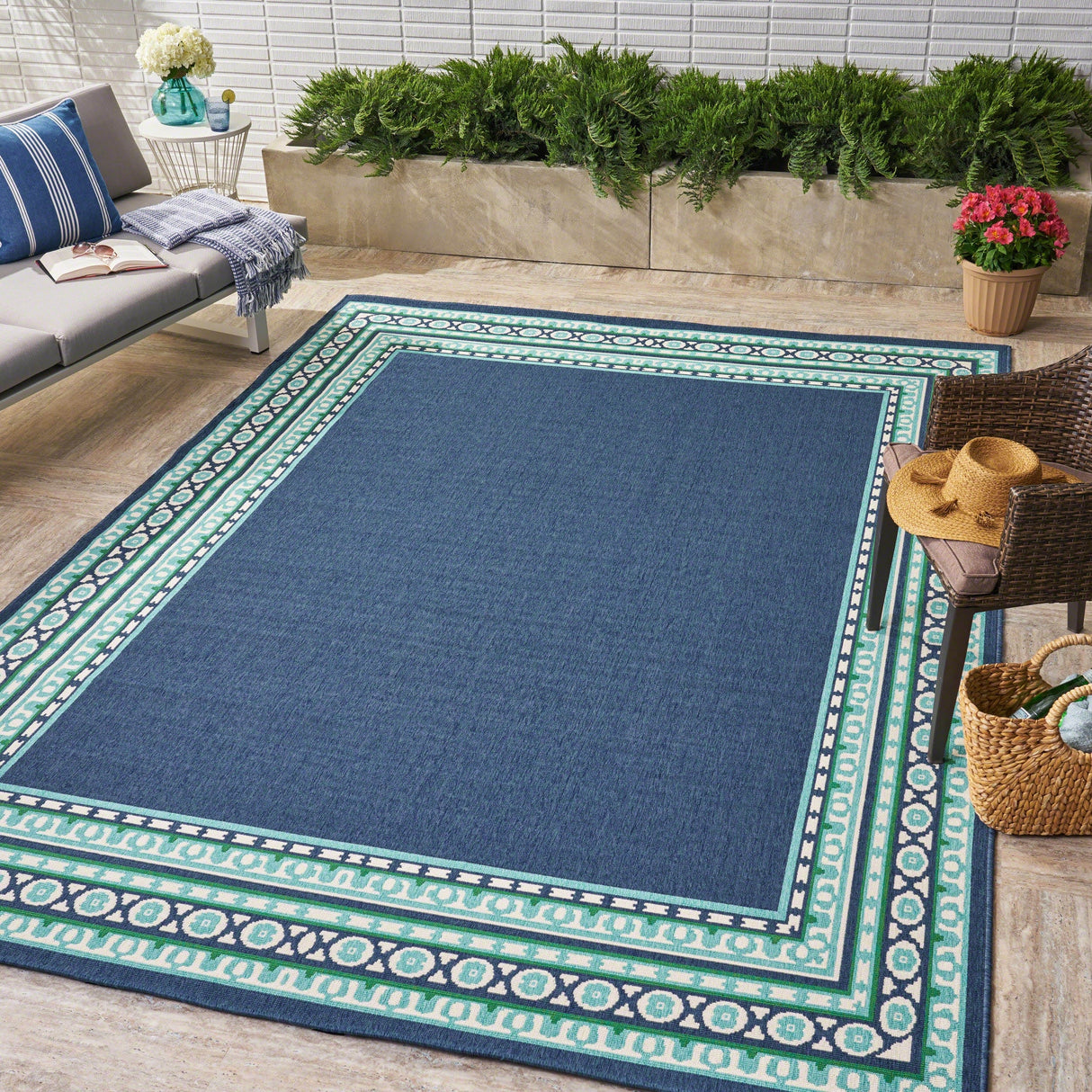 Remington Indoor/ Outdoor Border Area Rug by Christopher Knight Home
