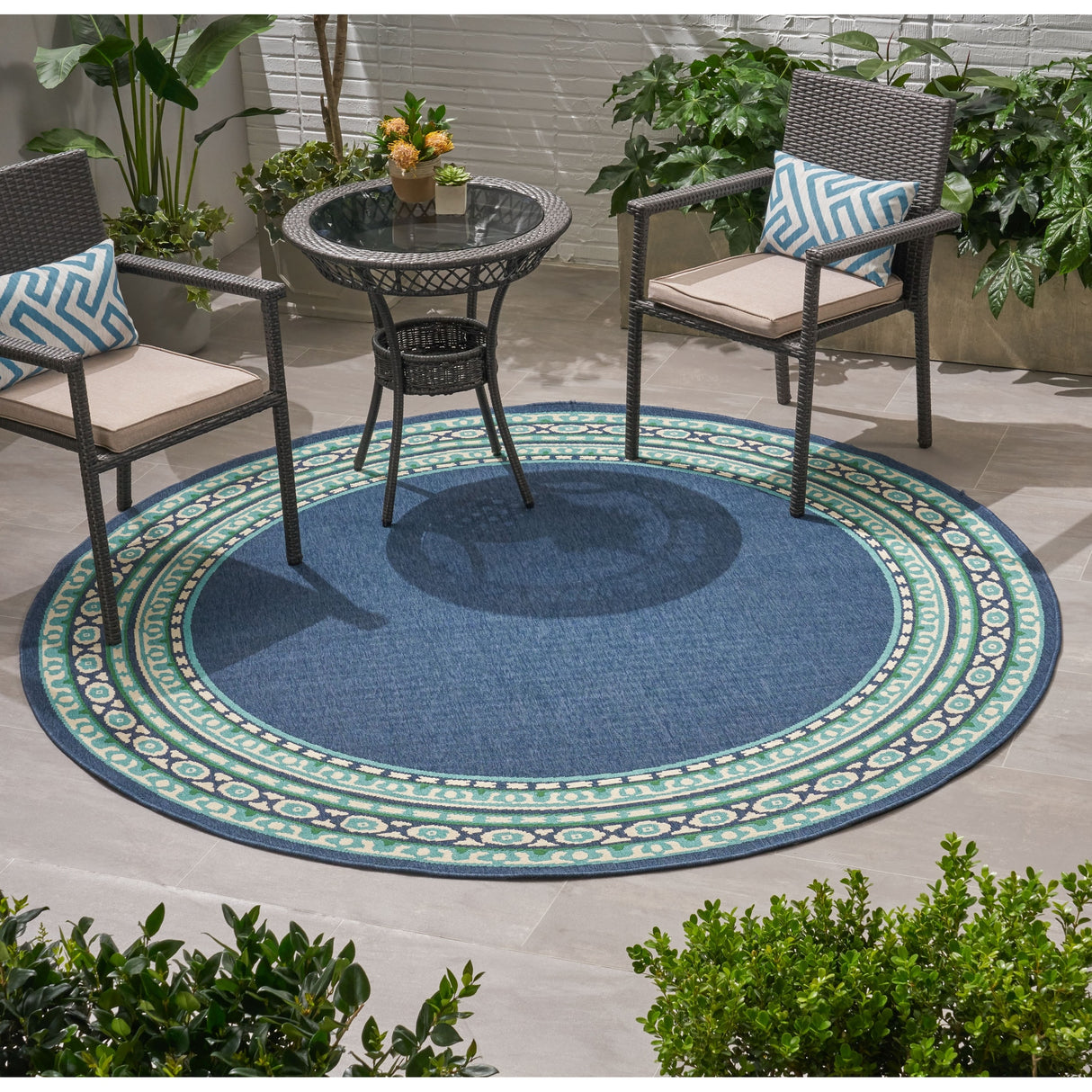 Remington Indoor/ Outdoor Border Area Rug by Christopher Knight Home