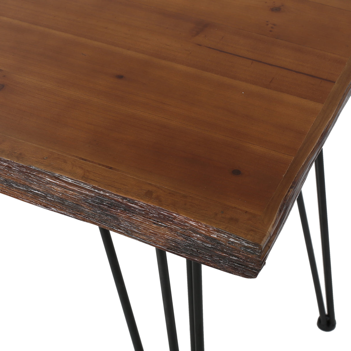 Remington Natural Wood Live Edge Writing Desk by Christopher Knight Home - Natural + Black