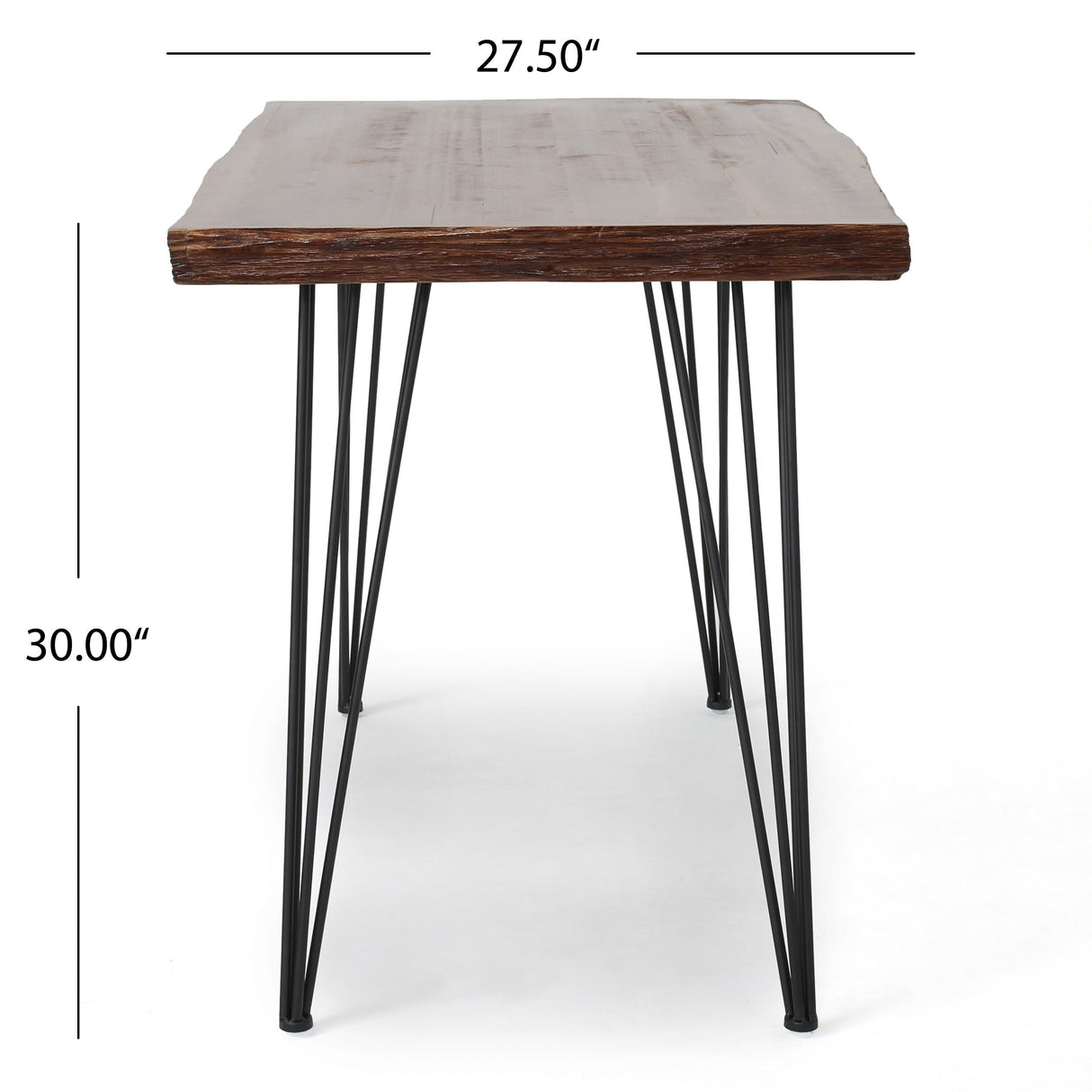 Remington Natural Wood Live Edge Writing Desk by Christopher Knight Home - Natural + Black