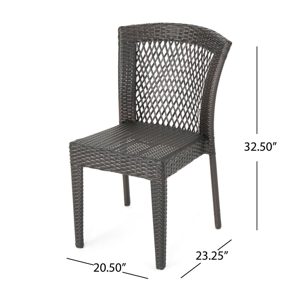 Remy Outdoor 3-Piece Wicker Stacking Chair Chat Set by Christopher Knight Home
