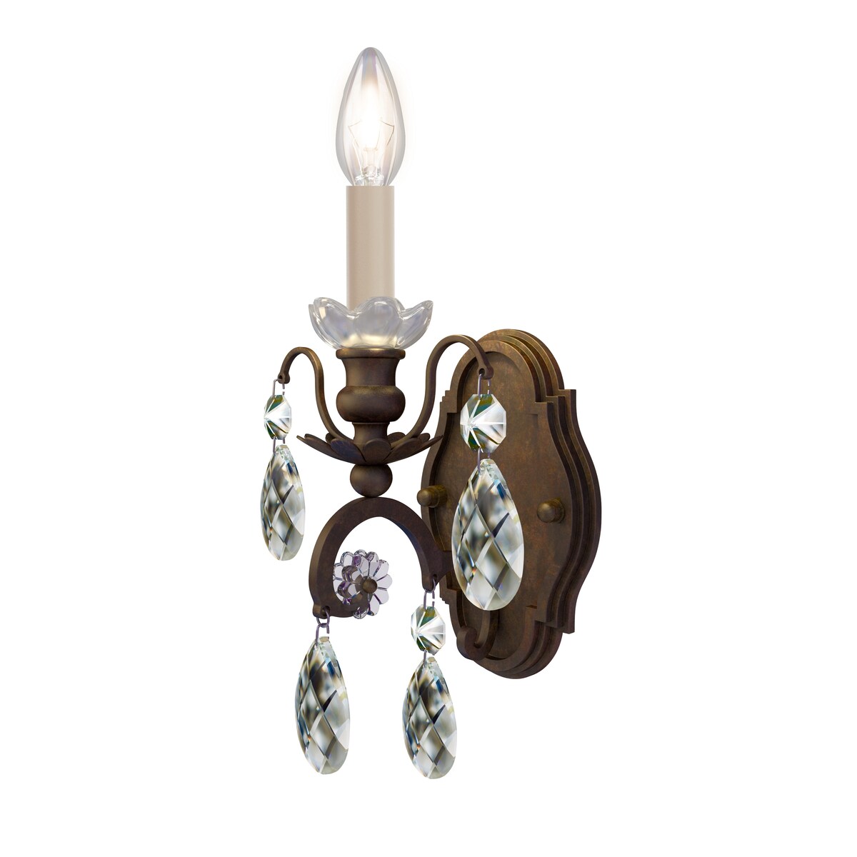 Renaissance 1 Light Wall Sconce Heirloom Bronze Crystals Swarovski - One Size