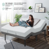 Renanim Adjustable Bed Base with 14-inch Hybrid Foam Mattress