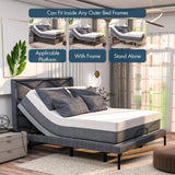 Renanim SF Adjustable Bed Frame, Dual Massage, USB, Underbed Light, App Control, Head and Foot Incline, Reclining Base