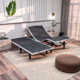 Renanim SF Adjustable Bed Frame, Dual Massage, USB, Underbed Light, App Control, Head and Foot Incline, Reclining Base