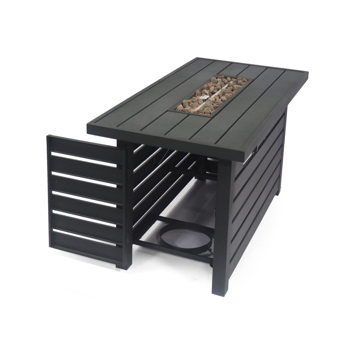 Rene 30,000 BTU Rectangular Iron Firepit Table by Christopher Knight Home - N/A