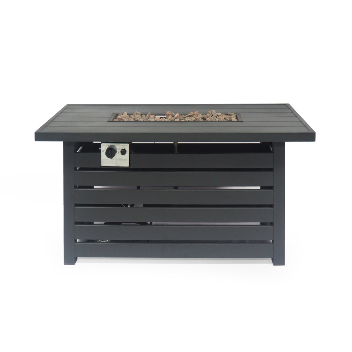 Rene 30,000 BTU Rectangular Iron Firepit Table by Christopher Knight Home - N/A