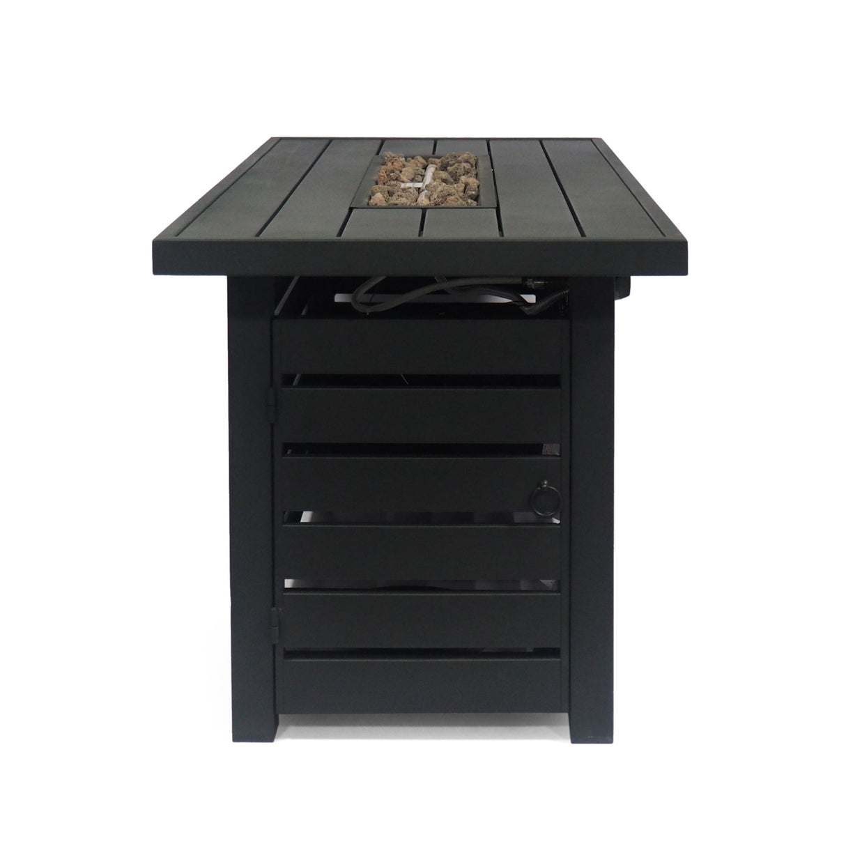 Rene 30,000 BTU Rectangular Iron Firepit Table by Christopher Knight Home - N/A