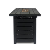 Rene 30,000 BTU Rectangular Iron Firepit Table by Christopher Knight Home - N/A