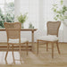 Reno Farmhouse Rubberwood Dining Chairs with Rattan Backrest (set of 2) by Christopher Knight Home