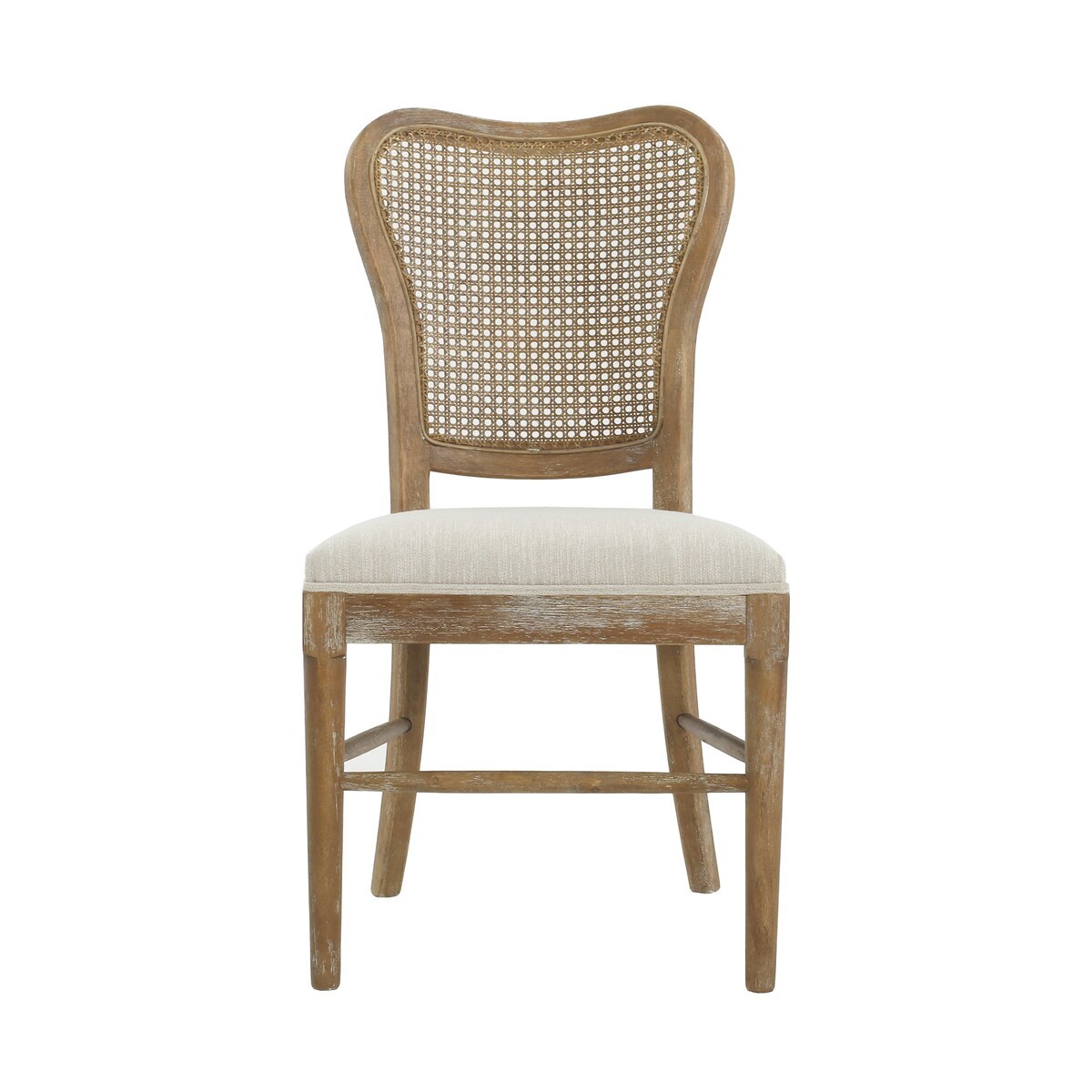Reno Farmhouse Rubberwood Dining Chairs with Rattan Backrest (set of 2) by Christopher Knight Home