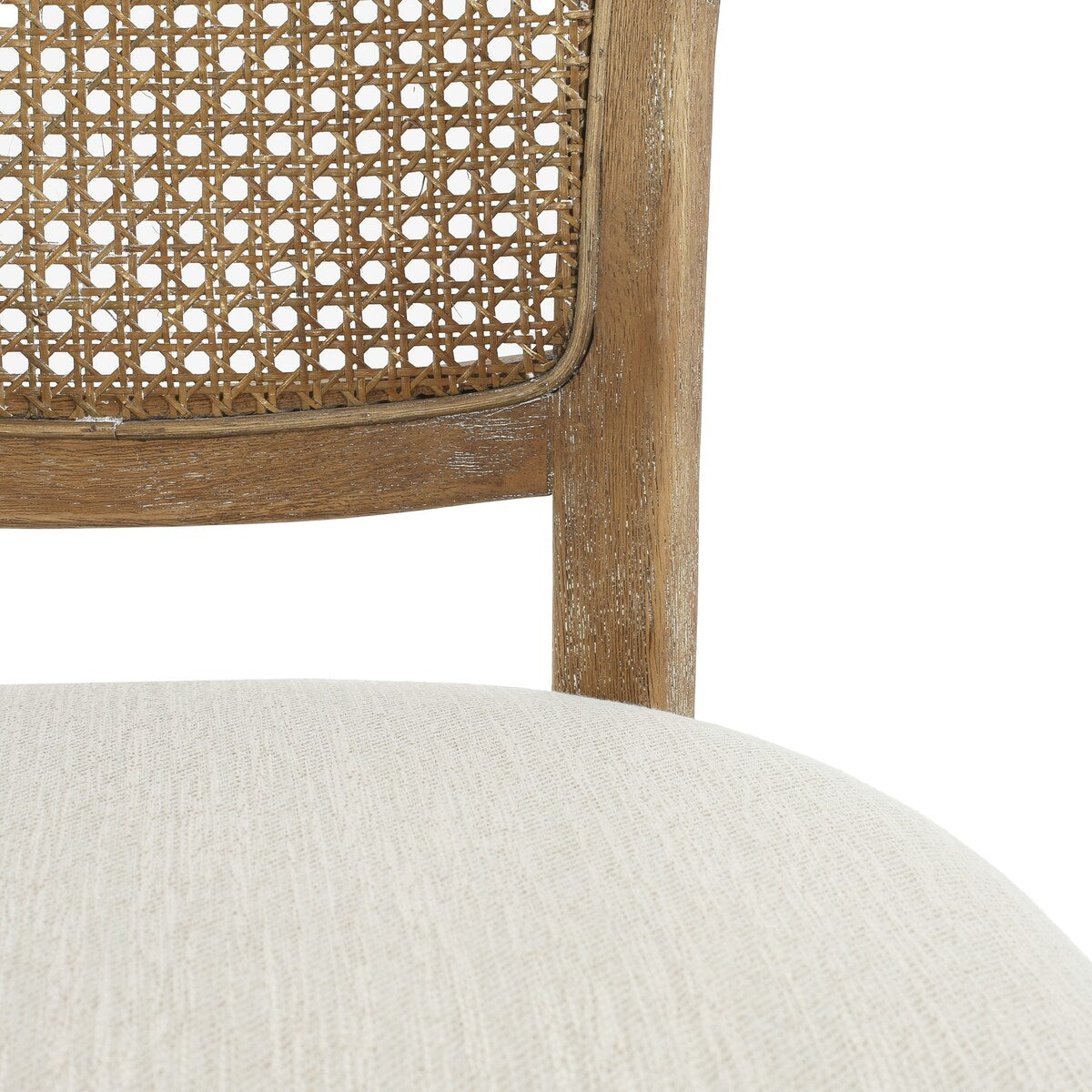 Reno Farmhouse Rubberwood Dining Chairs with Rattan Backrest (set of 2) by Christopher Knight Home
