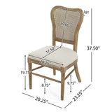 Reno Farmhouse Rubberwood Dining Chairs with Rattan Backrest (set of 2) by Christopher Knight Home