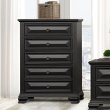 Roundhill Furniture Renova Vintage Black 5-Drawer Chest
