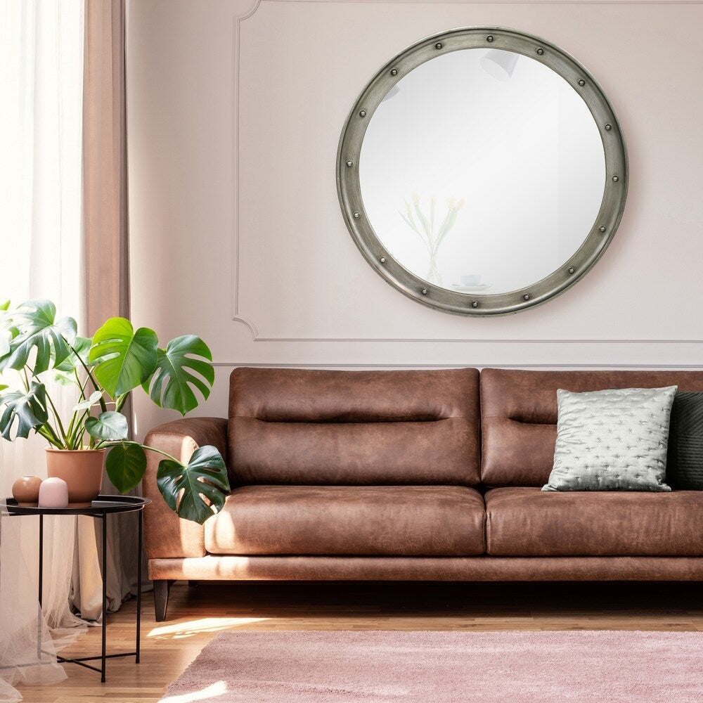 Renwil Melva Framed Antique Grey Mirror - Clear - Large