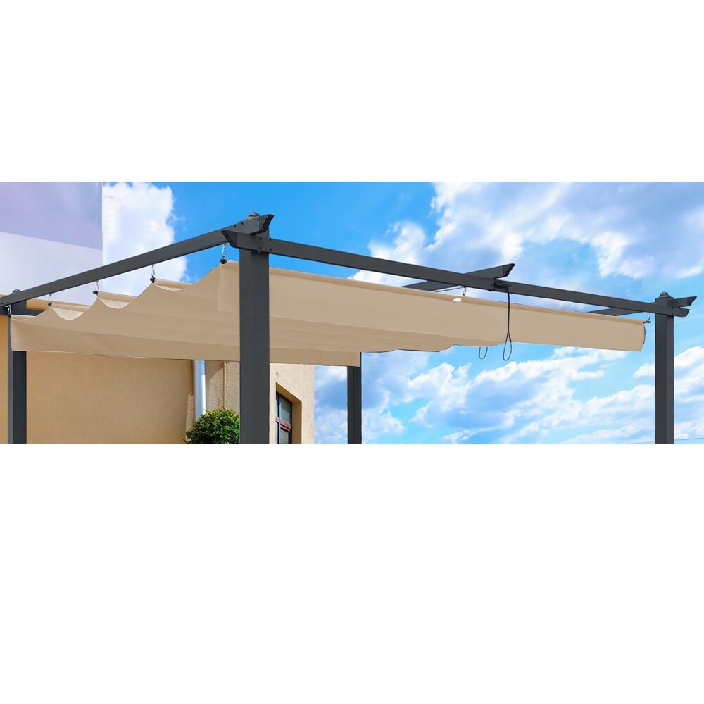 Replacement Canopy Top Cover Fabric for 13 x 10 Ft Outdoor Patio Retractable Pergola Sun-shelter Canopy
