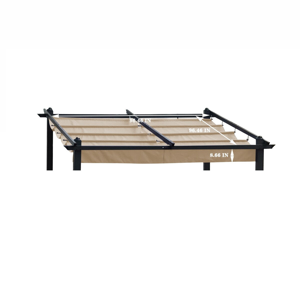 Replacement Canopy Top Cover Fabric for 13 x 10 Ft Outdoor Patio Retractable Pergola Sun-shelter Canopy