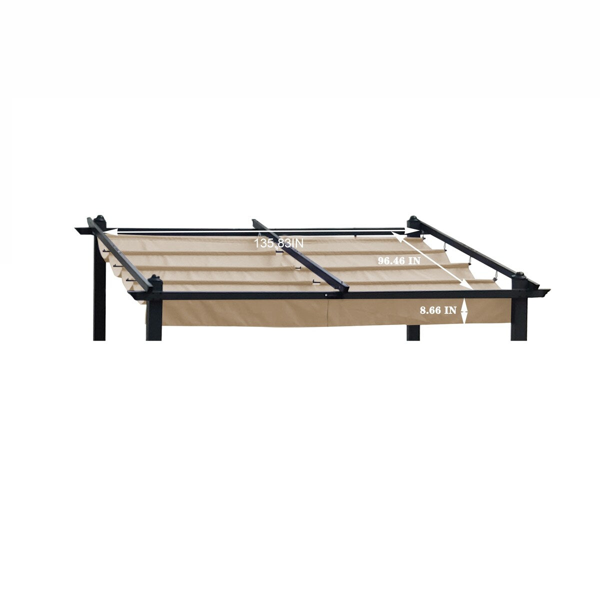 Replacement Canopy Top Cover Fabric for 13 x 10 Ft Outdoor Patio Retractable Pergola Sun-shelter Canopy