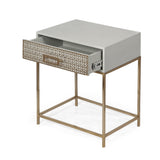 Reser Modern Glam Handcrafted Scroll Mesh Nightstand by Christopher Knight Home