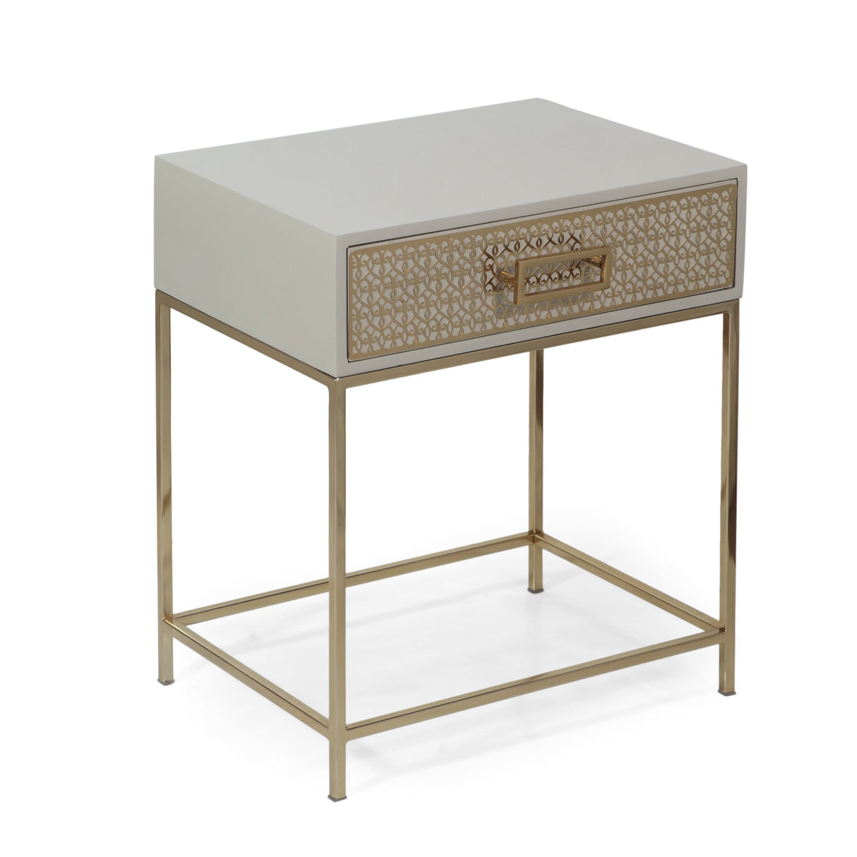 Reser Modern Glam Handcrafted Scroll Mesh Nightstand by Christopher Knight Home